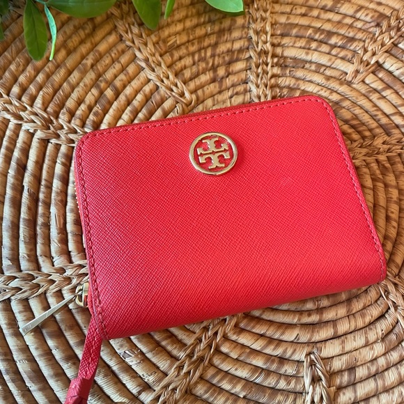 Tory Burch Handbags - Tory Burch Red Mini Zip Wallet with Keychain